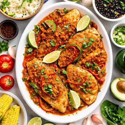 Image of Huachinango Enchilado Snapper Fillets Cuban Style