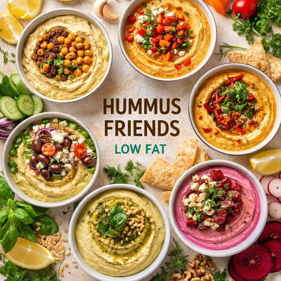 Image of Hummus Friends Low Fat with 6 Variations