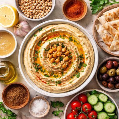 Image of Hummus from Dried Chickpeas