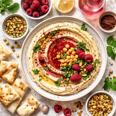 Image of Hummus with Raspberry Vinegar