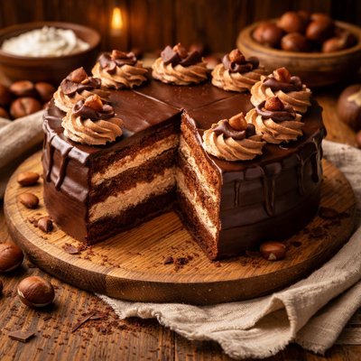 Image of Hungarian Chocolate Chestnut Torte Gesztenye Torta