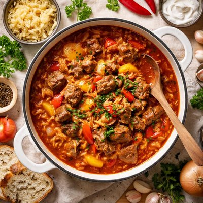 Image of Hungarian Goulash with Sauerkraut