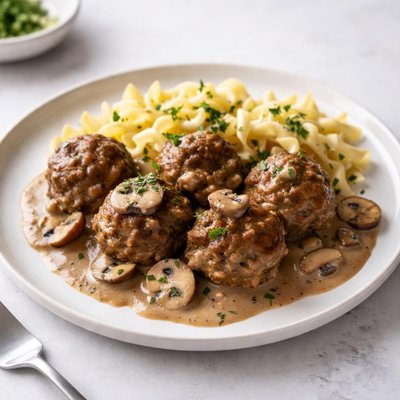 Image of Hungarian Meatballs with Mushroom Gravy