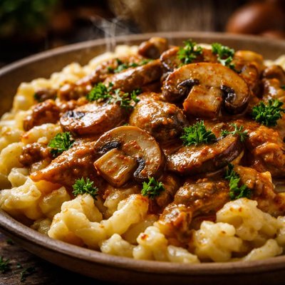 Image of Hungarian Mushrooms with Spaetzle Sptzle
