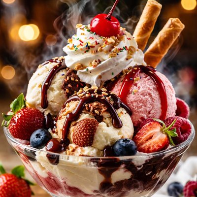 Image of Ice Cream Sundae Gobbi Restaurant Style