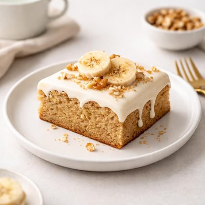 Image of Iced Banana Slab Cake