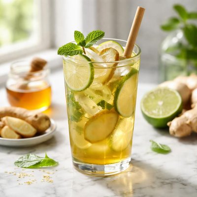 Image of Iced Green Tea with Ginger