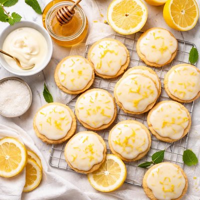 Image of Iced Honey Lemon Cookies