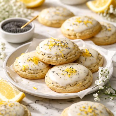 Image of Iced Lemon Poppy Seed Cookies