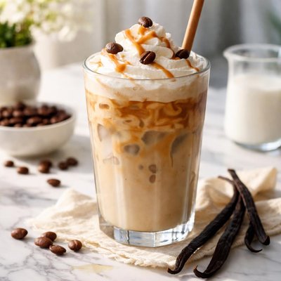 Image of Café con leche helado de vainilla sin lácteos