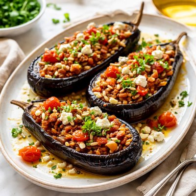 Image of Imam Baildi Aka Stuffed Eggplant Aubergine