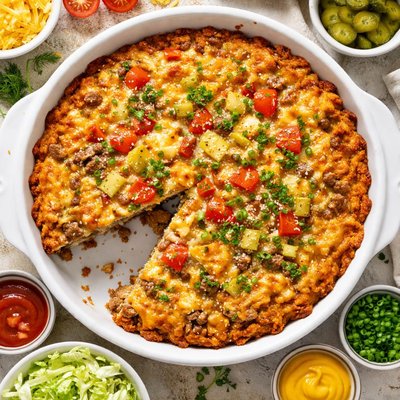 Image of Impossible Cheesebuger Pie