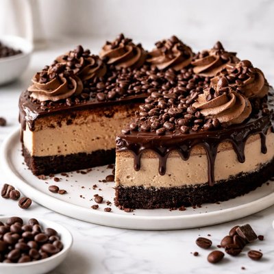 Image of Impossible Mocha Fudge Cheesecake