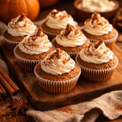 Image of Impossible Pumpkin Pie Cupcakes