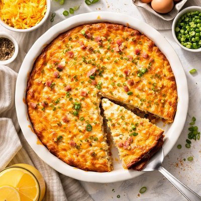 Image of Impossibly Easy Ham and Cheddar Pie