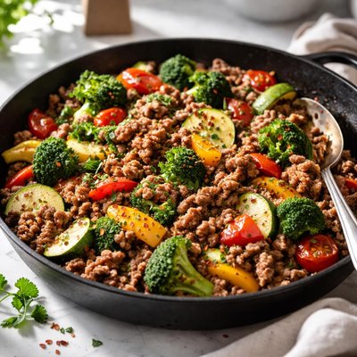 Image of In a Hurry Beef and Vegetable Skillet