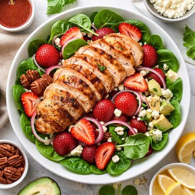 Image of Incredible Chicken Strawberry Spinach Salad