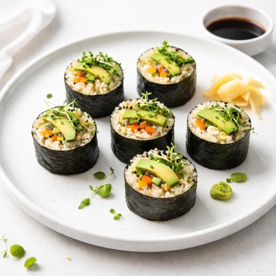 Image of Indian Cauliflower Rice Raw Foods Sushi