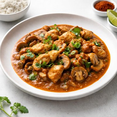 Image of Indian Chicken and Mushrooms in Spiced Tomato Cream