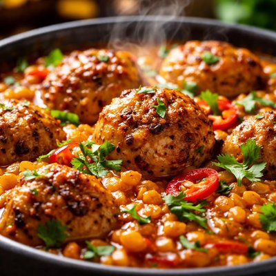 Image of Indian Chicken Meatballs and Lentil Stew
