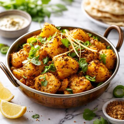 Image of Indian Potatoes Cooked with Ginger Labdharay Aloo
