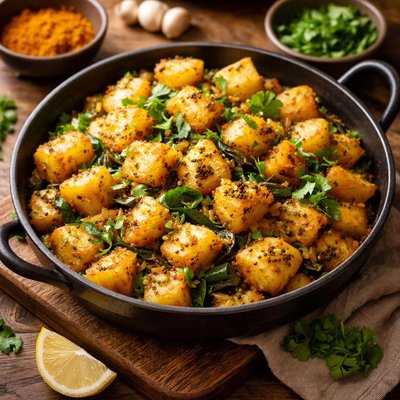 Image of Indian Potatoes with Mustard Seeds Sookhi Bhaji
