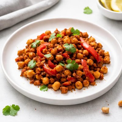 Image of Indian Spiced Chickpeas and Red Peppers