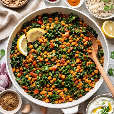 Image of Indian Spiced Kale Chickpeas
