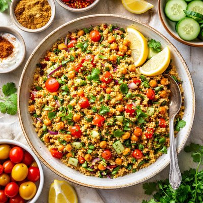 Image of Indian Spiced Whole Wheat Couscous with Chickpeas