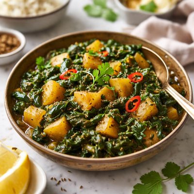 Image of Indian Spinach and Potatoes