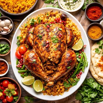 Image of Indian Style Stuffed Roast Chicken