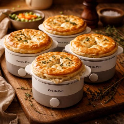 Image of Individual Chicken Pot Pies in the Crock Pot