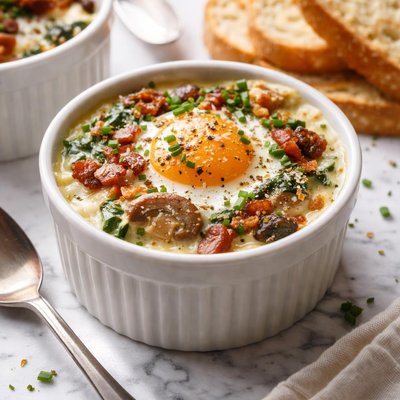 Image of Individual Sherried Eggs Mini Casserole
