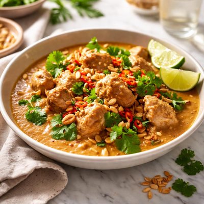Image of Indonesian Chicken Peanut Butter Sauce Slow Cooker