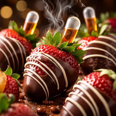 Image of Injected Chocolate Covered Strawberries with Grand Marnier