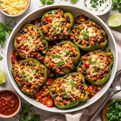 Image of Inside Out Stuffed Green Bell Peppers