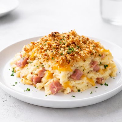 Image of Instant Mashed Potato Ham and Cheese Casserole