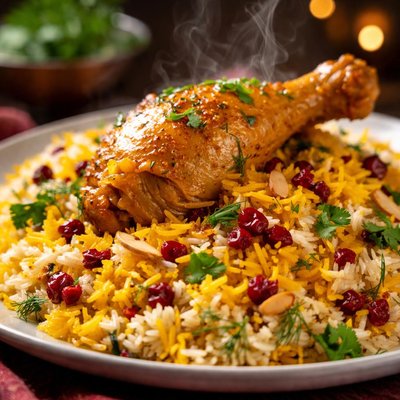 Image of Iranian Chicken with Rice Morgh Polou