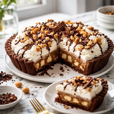 Image of Irish Cream Chocolate Macadamia Nut Pie