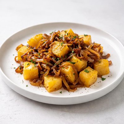 Image of Irish Rutabagas Swedes or Yellow Turnips with Caramelized Onion