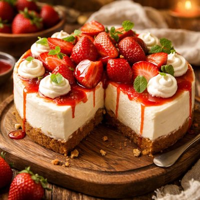 Image of Irish Strawberry and Cream Cheesecake