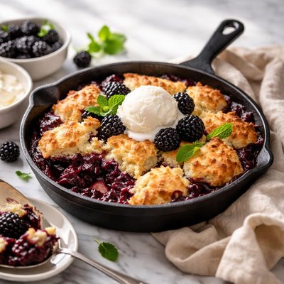 Image of Iron Skillet Blackberry Cobbler