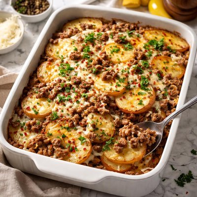 Image of Italian Beef and Potato Casserole