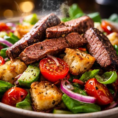 Image of Italian Bread Salad with Grilled Beef