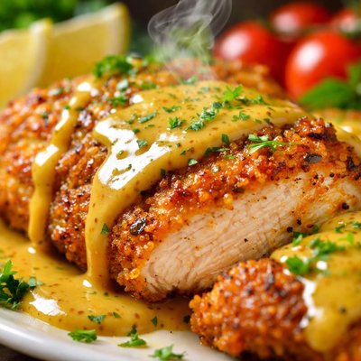 Image of Italian Breaded Chicken with Honey Mustard Sauce