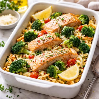 Image of Italian Broccoli Salmon Bake
