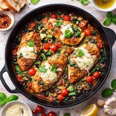Image of Italian Chicken in a Skillet
