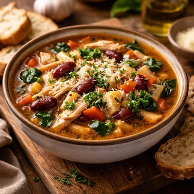 Image of Italian Chicken Soup with Kidney Beans