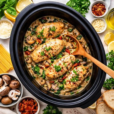 Image of Italian Chicken with Mushrooms Crock Pot