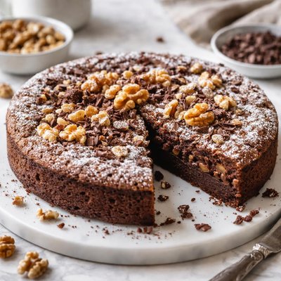 Image of Italian Chocolate Walnut Cake Flourless